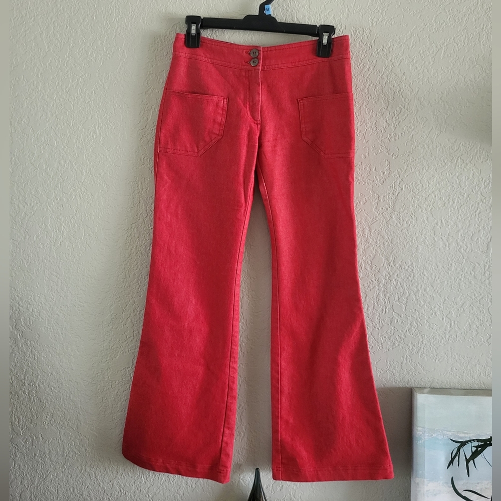 Vintage European Red Jeans Wide Leg